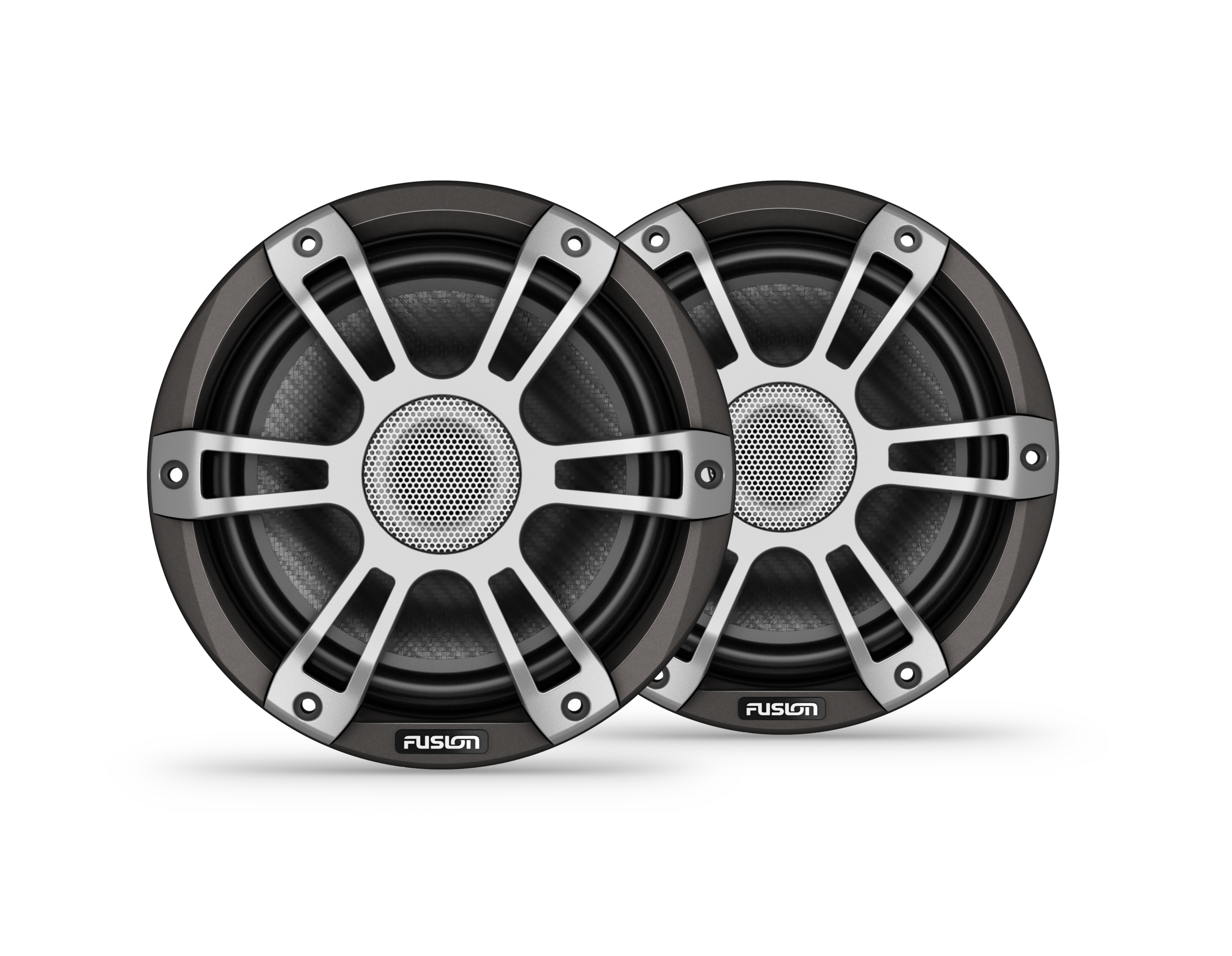 Fusion Signature Series 3i Altavoces náuticos, Altavoces náuticos grises deportivos coaxiales de 7,7" y 280 vatios (par)