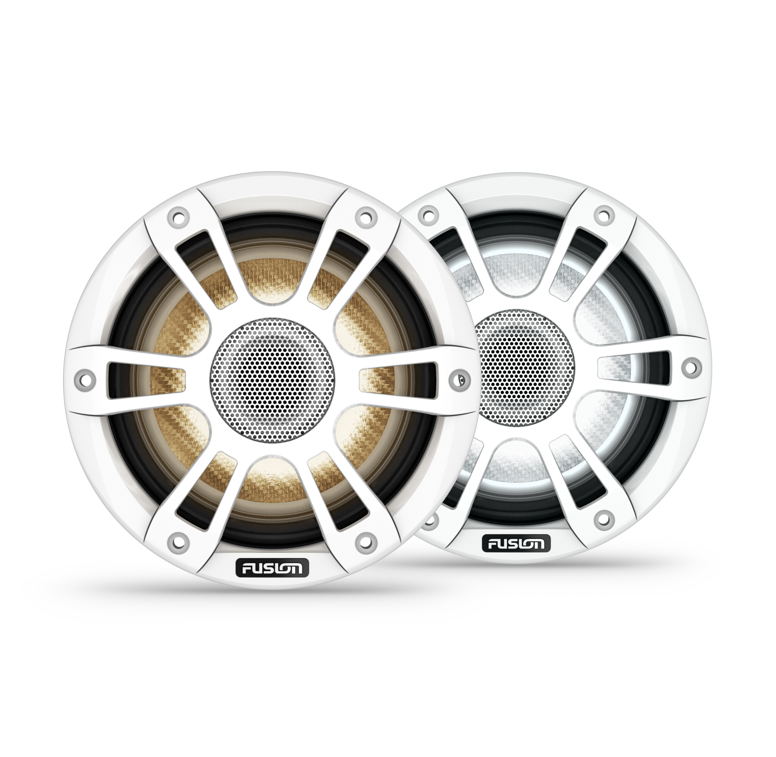 Fusion Signature Series 3i Altavoces náuticos, Altavoces náuticos blancos deportivos coaxiales CRGBW de 6,5" y 230 vatios (par)